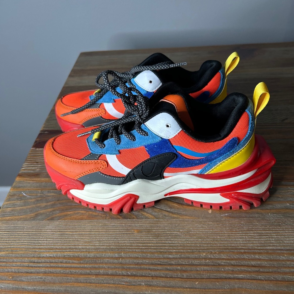 JAVI kids Hero Chunky‎ Fashion Sneakers Orange Athletic Shoes 4.5 youth